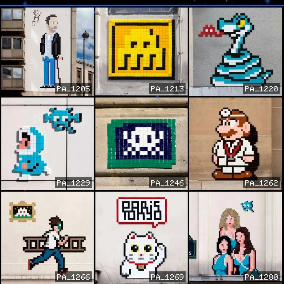 More Space Invader street art mosaics from Paris